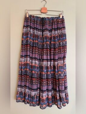Papillon Cotton Maxi Skirt One Size Sheer Southwestern Boho Cowgirl S M L XL 2XL